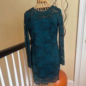 by & by green blue floral dress